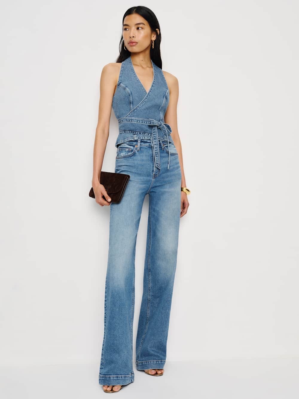 Reformation Gaia Denim Halter Top - Picture 4 of 9